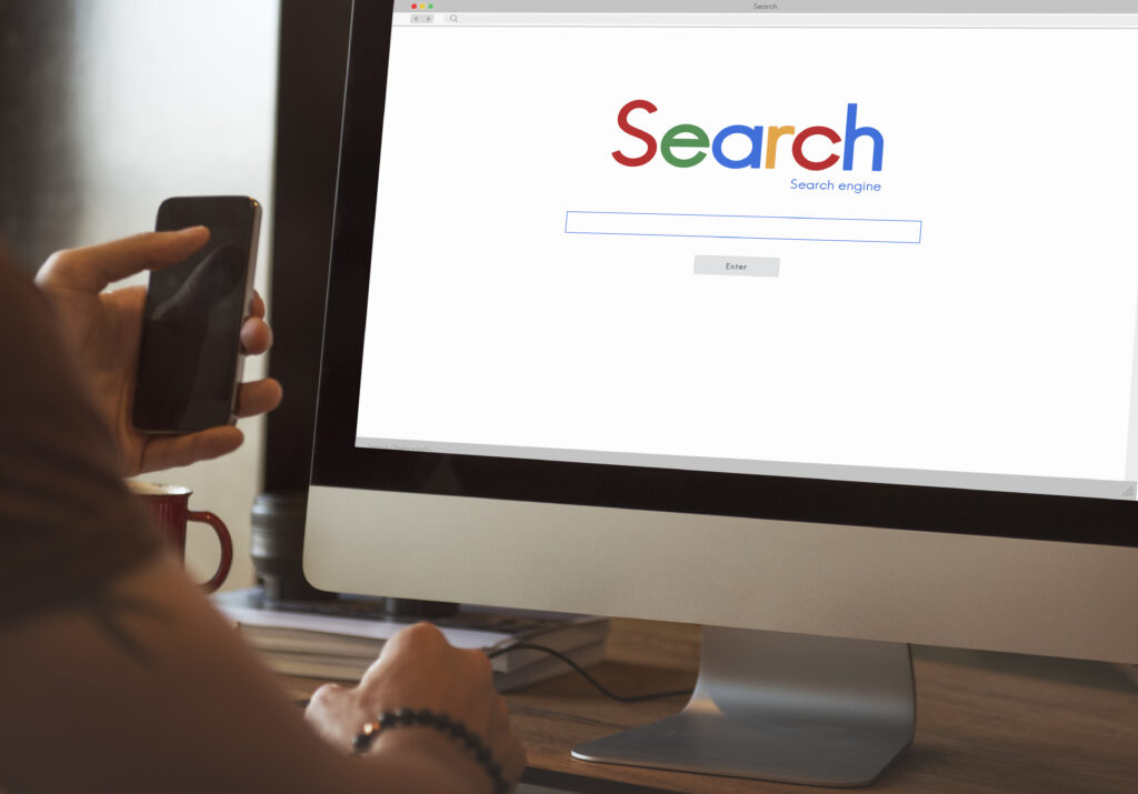 Someone searching Google